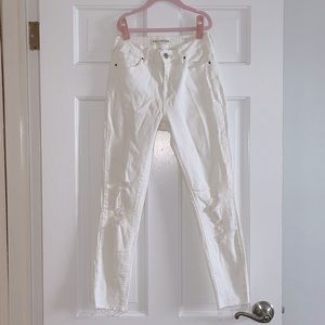 White ripped jeans